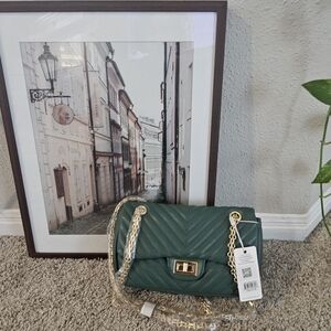 Urban Expressions Green Quilted Shoulder Bag